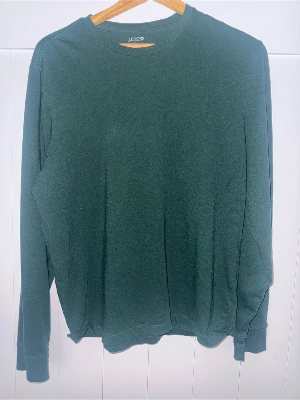 J. Crew Long Sleeve Crewneck Tee in Dark Green